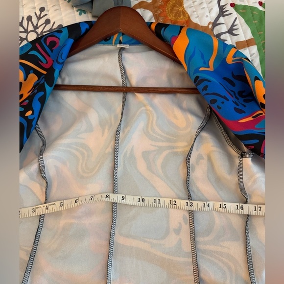 Trendy 80s peplum multicolor fun jacket size medium - Picture 5 of 6